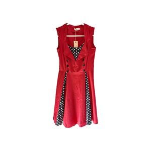 Killreal Size L Red Rockabilly Polka Dot Dress